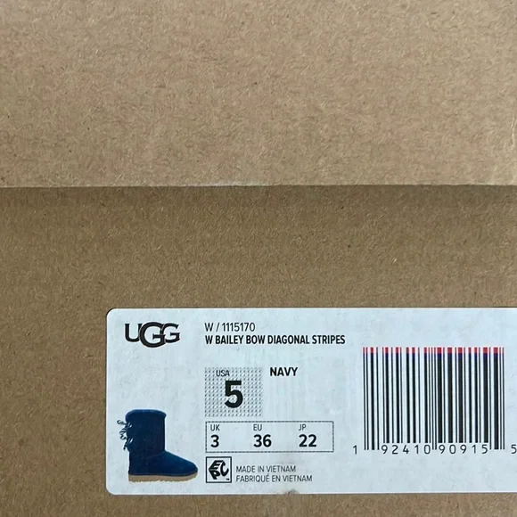 🌿UGG- W BAILEY BOW DIAGONAL STRIPES BOOTS🌿 - Picture 14 of 14